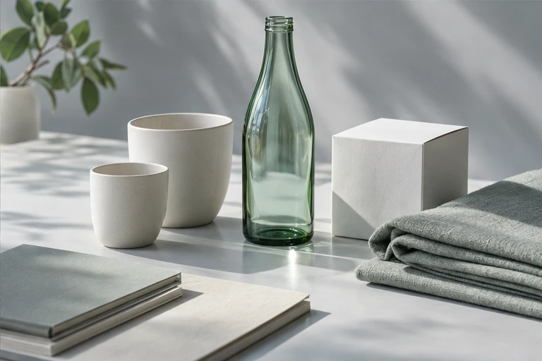 陶器、ガラス製品、包装箱などの生活用品